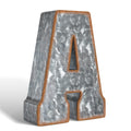 CraftyCrocodile 7'' Galvanized Metal Letters for Wall Decor - 3D Letter A for Hanging & Freestanding - Unique Blend of Rustic, V