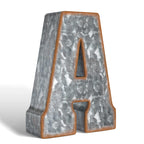 CraftyCrocodile 7'' Galvanized Metal Letters for Wall Decor - 3D Letter A for Hanging & Freestanding - Unique Blend of Rustic, V