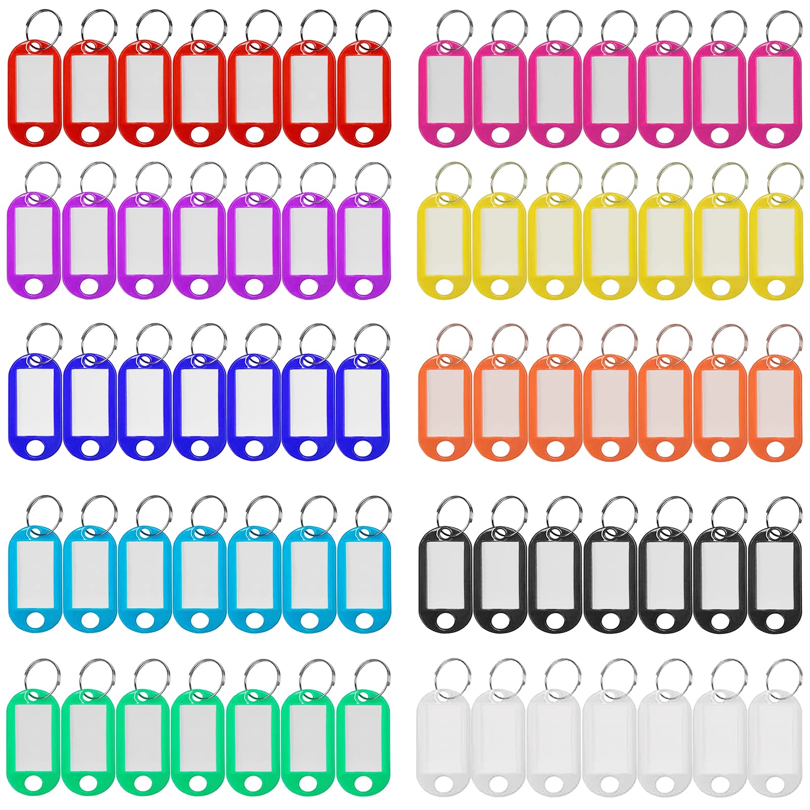 Simetufy Plastic Key Tags 220 Pcs, Key Labels With Ring And Label Window, Key Chain Id Tags, Key Identifiers For Name, Luggage 1