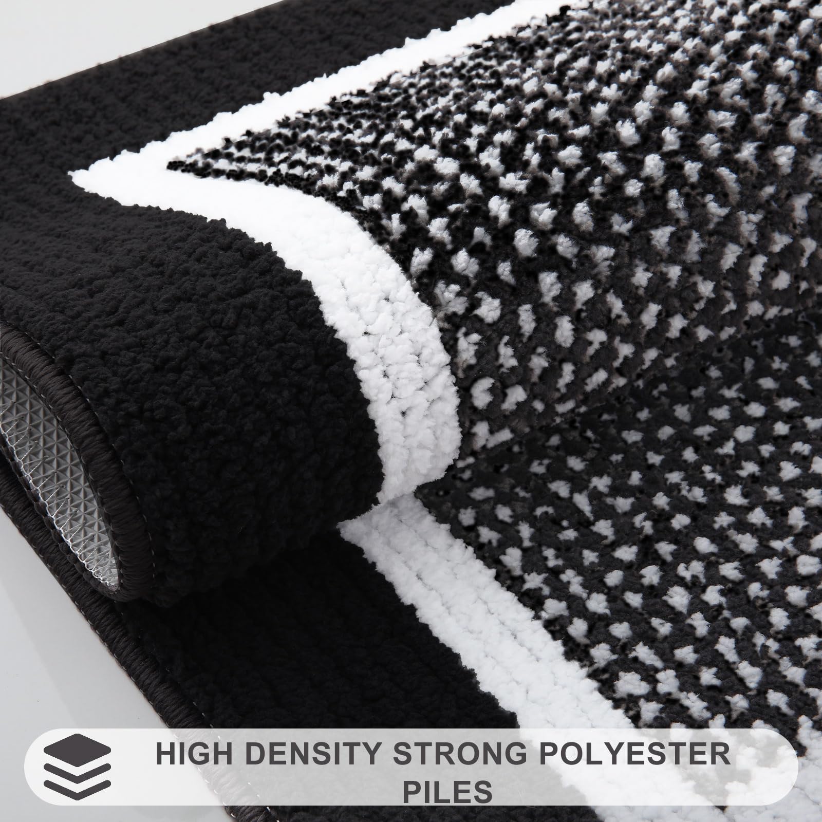 Colorxy Indoor Door Mat, Non-Slip Absorbent Resist Dirt Entrance Mat, Sturdy Low-Profile Inside Floor Mats, Washable Front Entry Doormats For Entryway, 36''X24'', Black