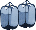 PowerTRC Mesh Pop Up Laundry Basket | Foldable Hamper Basket For Laundry Or Storage | Comes With Side Pockets And Carry Handles 