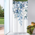 Gibelle Small Stall Shower Curtain 36 x 72, Narrow Blue Floral Shower Curtain for Bathroom, Watercolor Plant Eucalyptus Leaves F