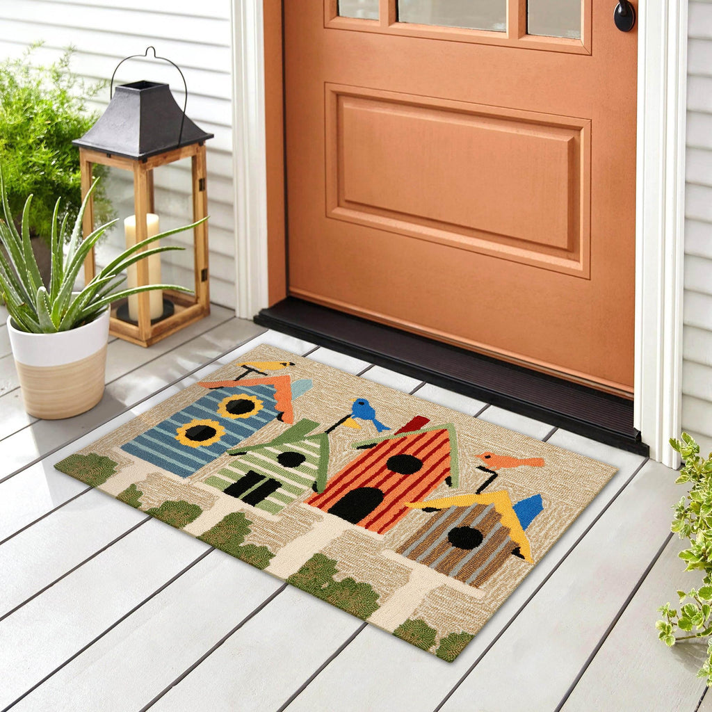 Liora Manne Frontporch Birdhouses Indoor/Outdoor Rug, 2 X 3 Ft