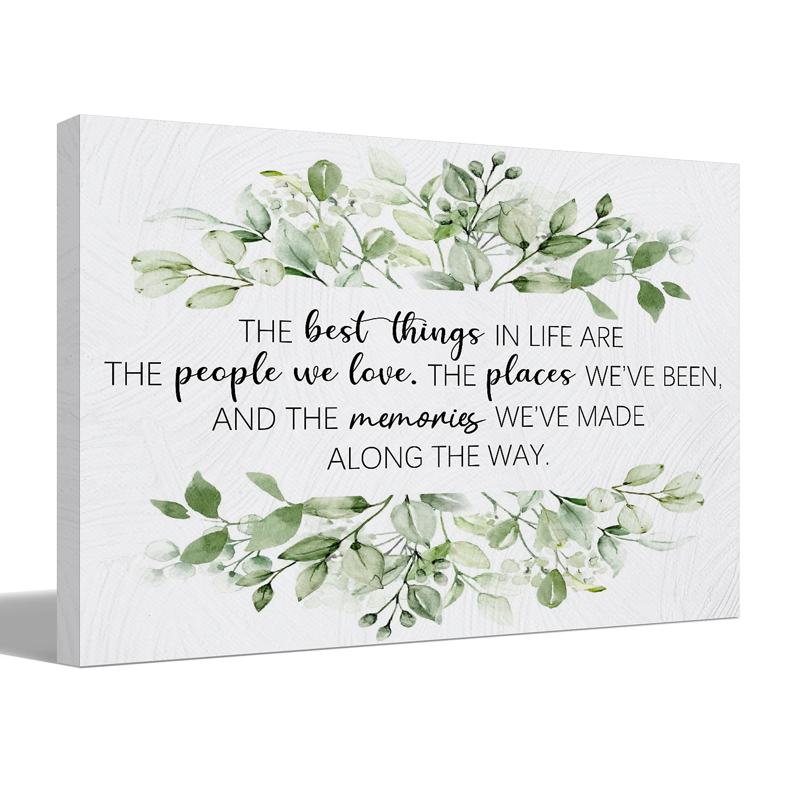 BIWSHA Bathroom Decor, Inspirational Wall Decor, Sage Green Bathroom Accessories, The Best Things in Life Canvas Wall Art Prints