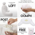 Husband Pillow Xxl Reading & Bed Rest Pillows - Premium Memory Foam Backrest Pillow With Arms & Neck Roll - Aspen Edition Dark B