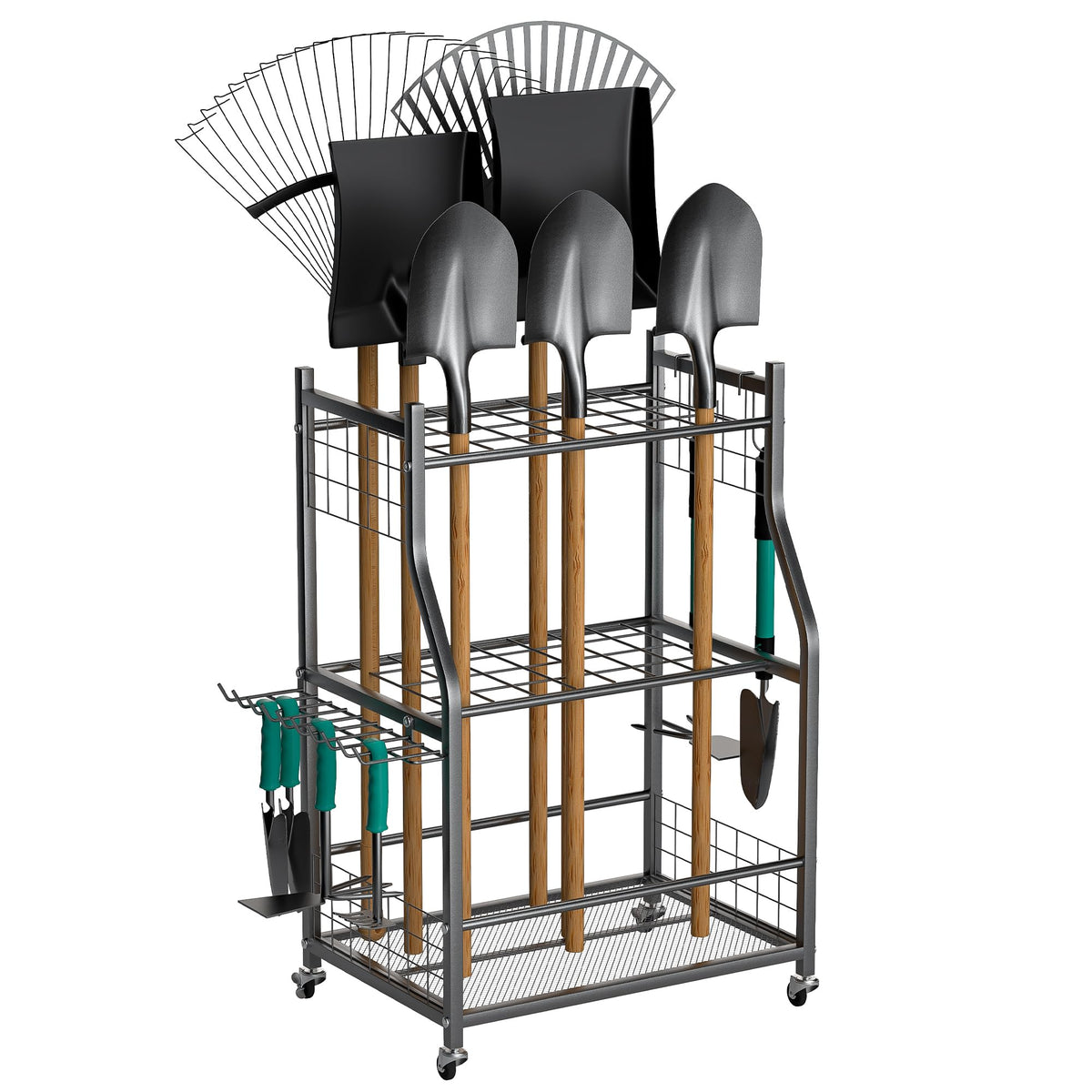 EVERHANGER Garden Tool Organizer Stand, Garage Tool Storage Organization