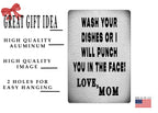 Rogue River Tactical Funny Kitchen Metal Tin Sign, 12X8 Inch, Wall Home D  Cor- Bar Wash Your Dishes Signed Mom