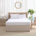 Tommy Bahama Bedskirt Tailored Solid Cotton Bedding, Designer Home D  Cor, Queen, Beige