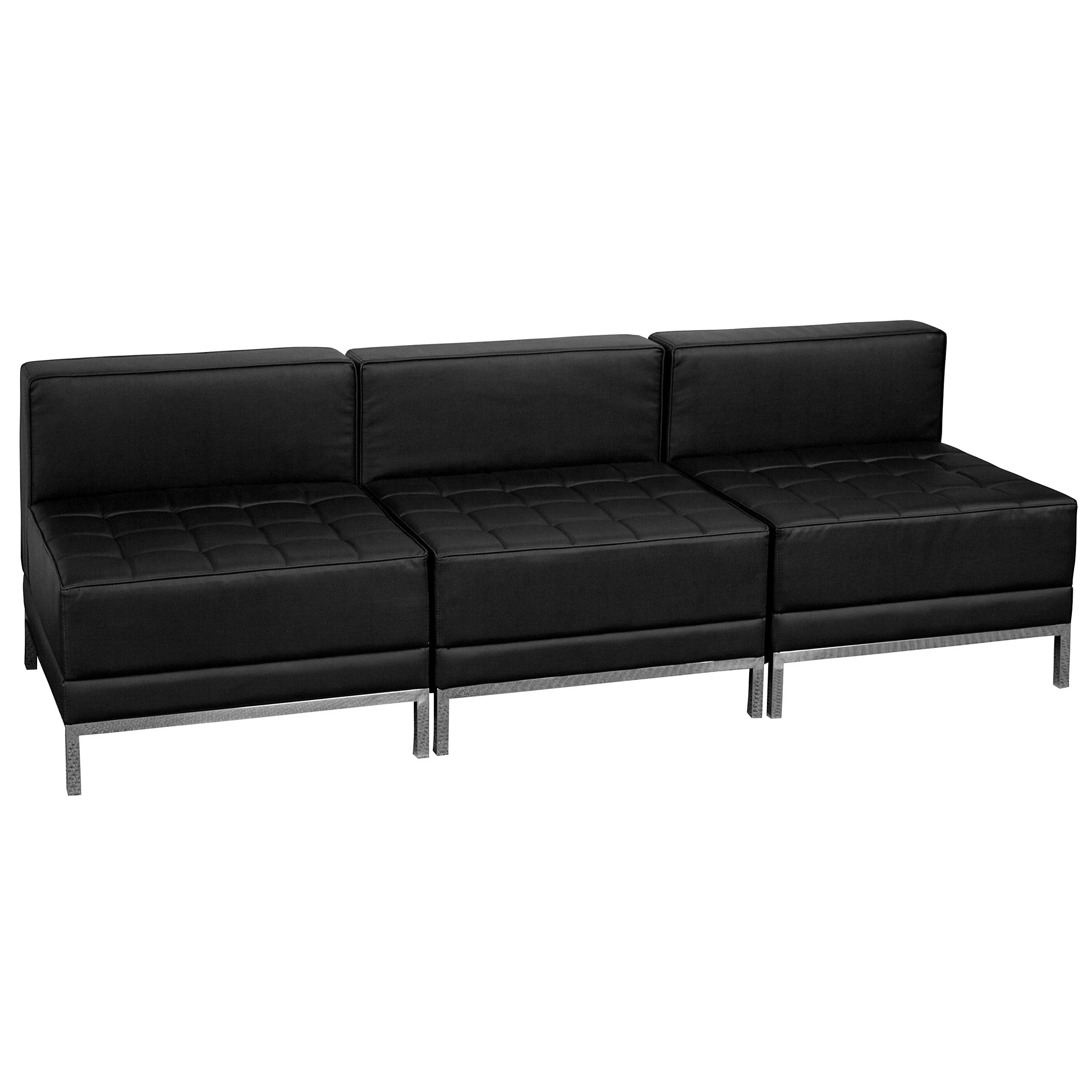 Flash Furniture HERCULES Imagination Series Black LeatherSoft Lounge Set, 3 Pieces