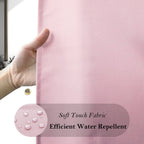 Aoohome Extra Long Shower Liner, Polyester Solid Color Shower Curtain With Hooks, Weighted Hem, Water Repellent, 72X84 Inch, Pin
