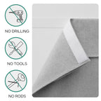 HOMEIDEAS Blackout Linen French Door Curtains, 26"x20", Light Grey, Thermal Insulated, Privacy Small Door Window Shades, 1 Panel