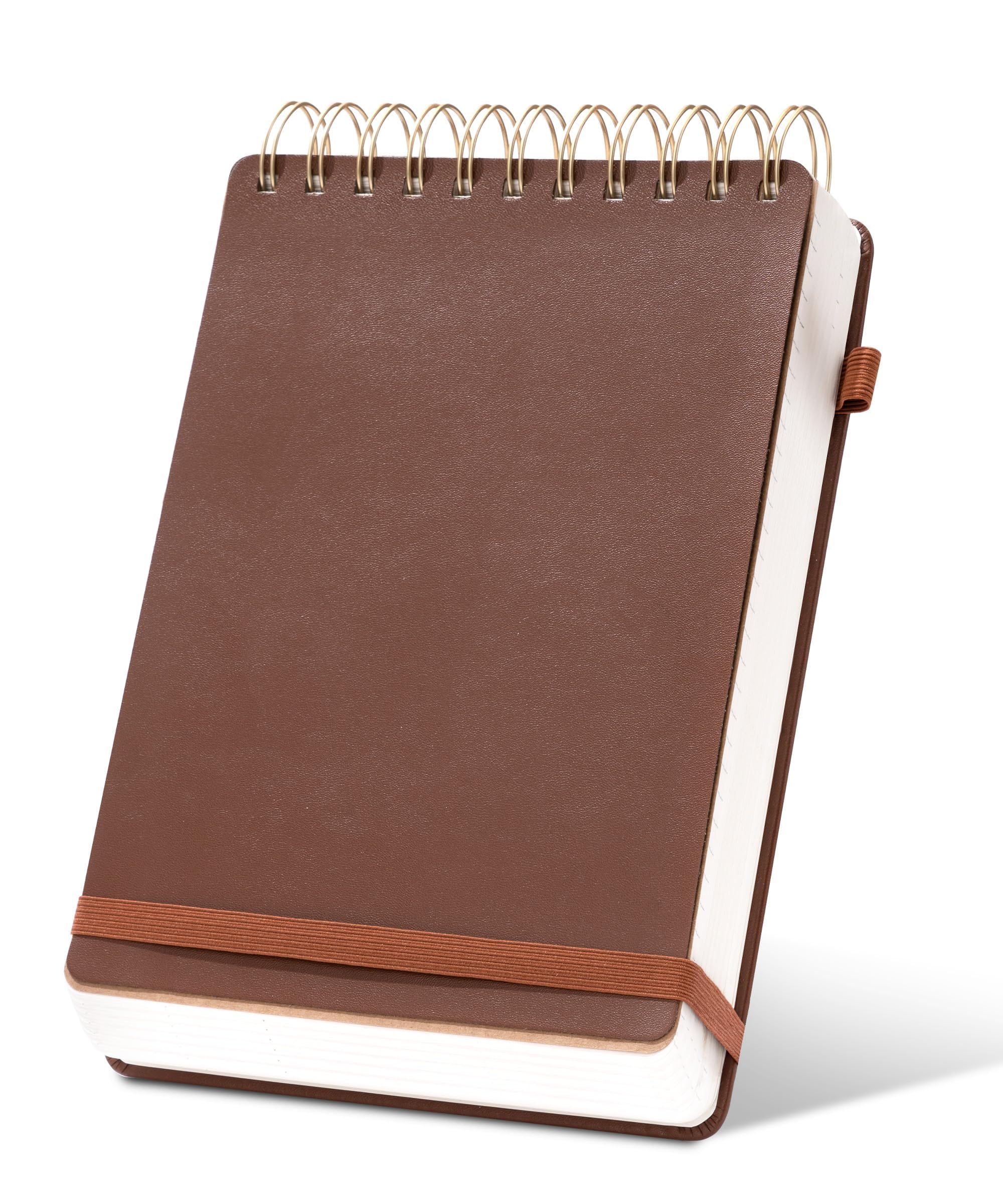 Yoment Top Spiral Notebook Leather Steno Pads 240 Pages Spiral Notepad For Work 5X7 Top Bound Steno Notebook, 100 Gsm Thick Pape
