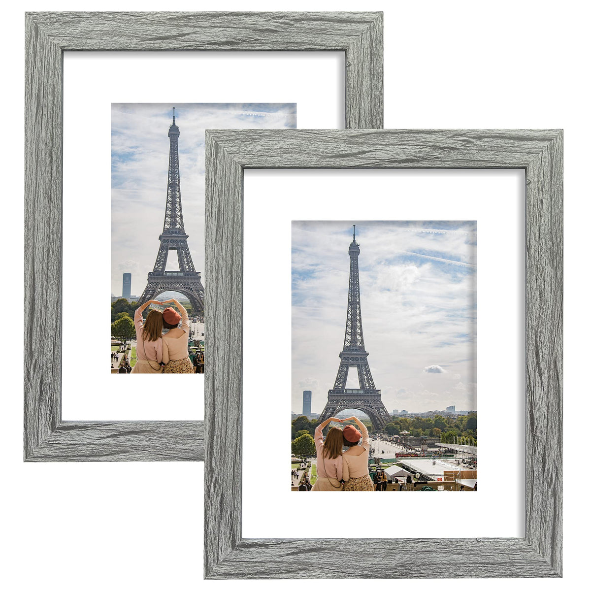 Hongkee 8X10 Picture Frame Set Of 2,Grey Photo Frame Of Rustic Style,Multi 8 By 10 Photo Frame For Wall Or Tabletop Display(Hk04