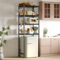 Homeiju 4Tier Mini Fridge Stand, Adjustable Heavy Duty Storage Shelves, Metal Shelving Rack Mini Fridge and Microwave Storage S