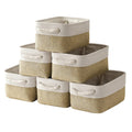 TheWarmHome Storage Basket for Shelves - 12x8x5.2 inch Small 6 Pack Collapsible Storage Bin for Closet with Handles, Fabric Stor