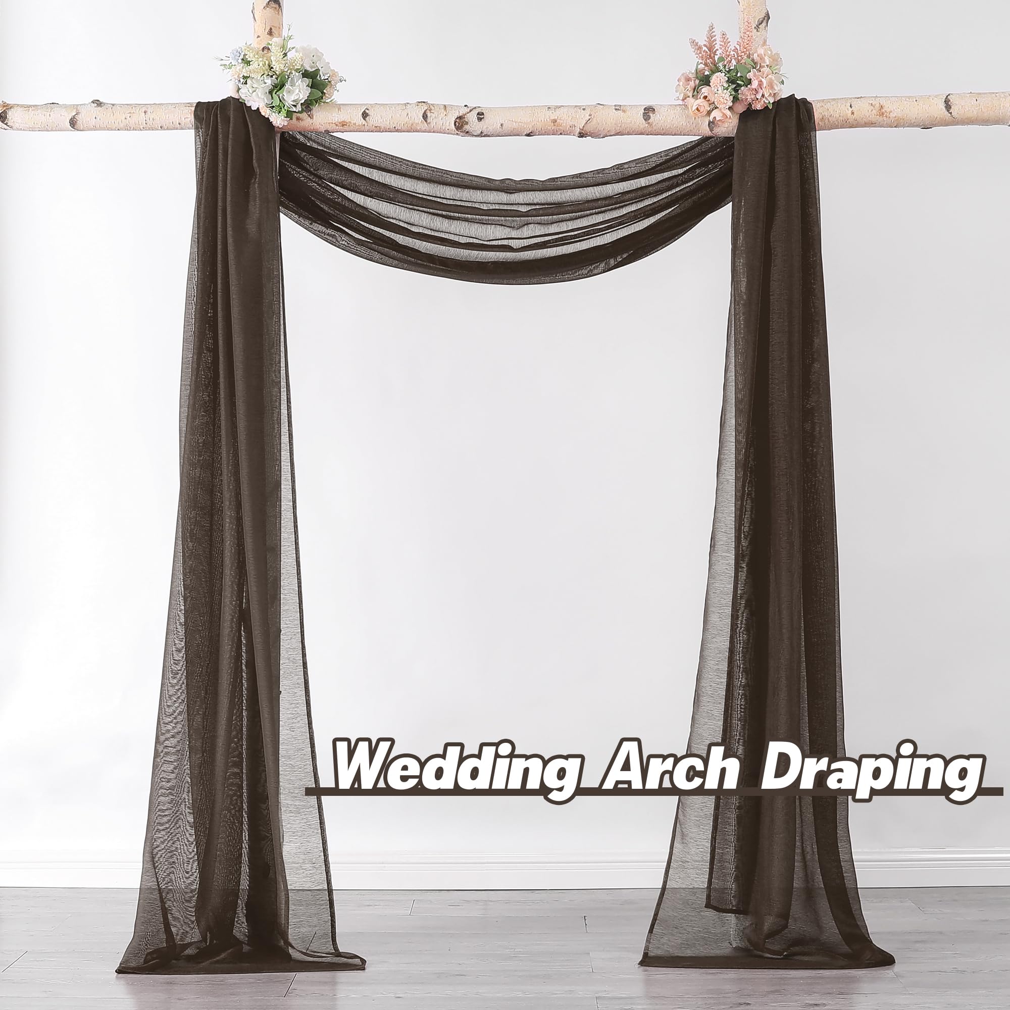 Donren Chocolate Brown Window Scarf For Outdoor Decoration - Add Luxury Beautiful Elegant Effect To Curtain Panels (1 Panel, 52