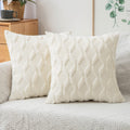 Miulee Cream White Christmas Throw Pillow Covers 18X18 Set Of 2 Decorative Farmhouse Couch Throw Pillows Boho Shells Soft Plush