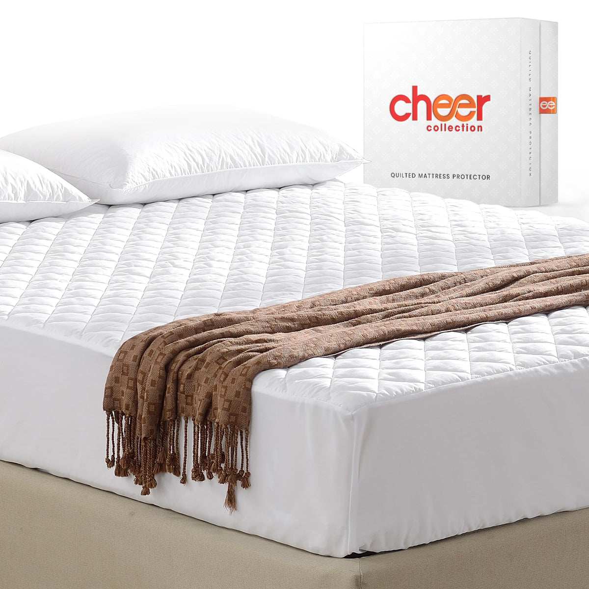 Cheer Collection Mattress Pad - Deep Pockets Quilted Mattress Cover For Comfortable Sleep - Premium Mattress Pad Full Size Bed T
