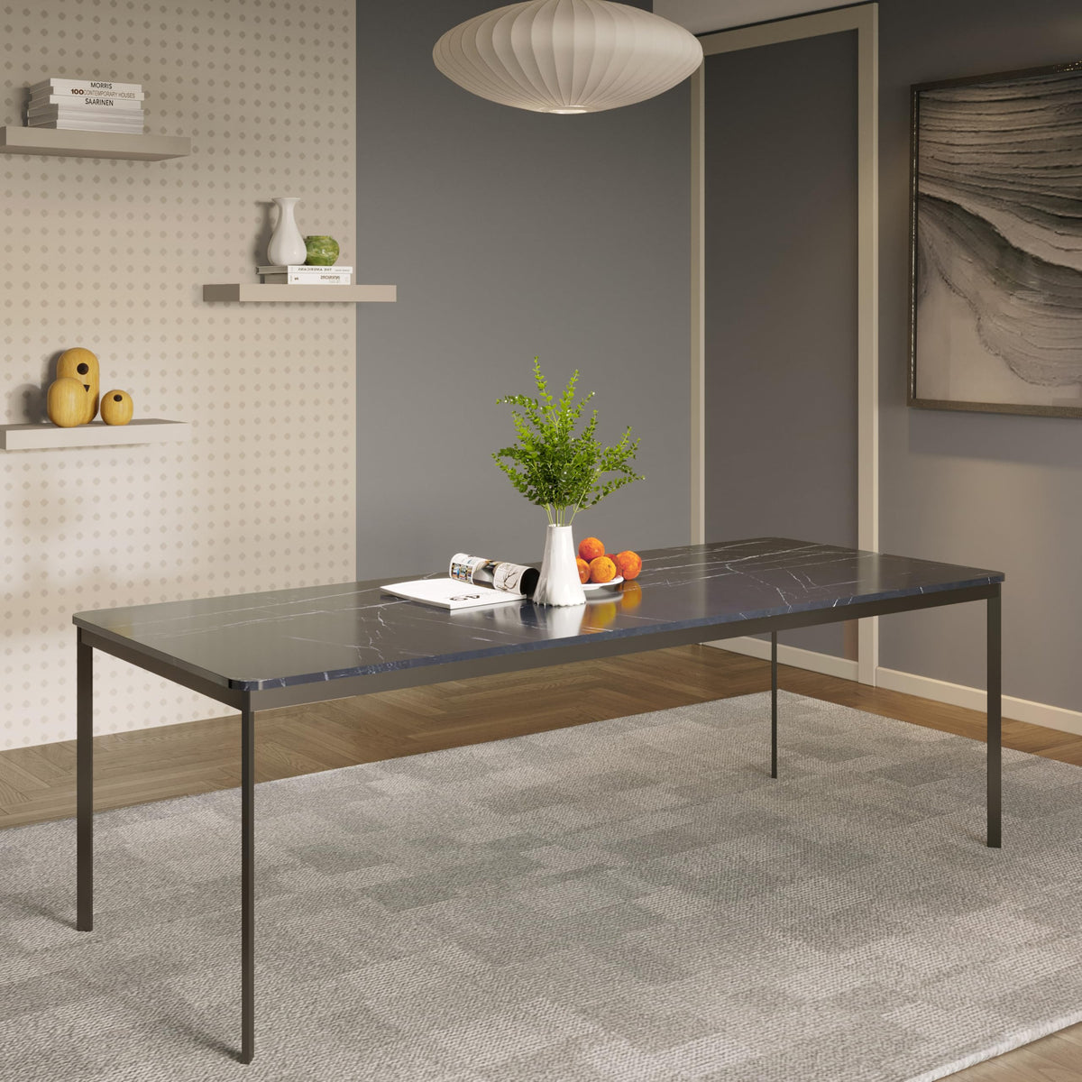 Interio By Godrej Franky 8 Seater Engineered Wood Rectangular Dining Table