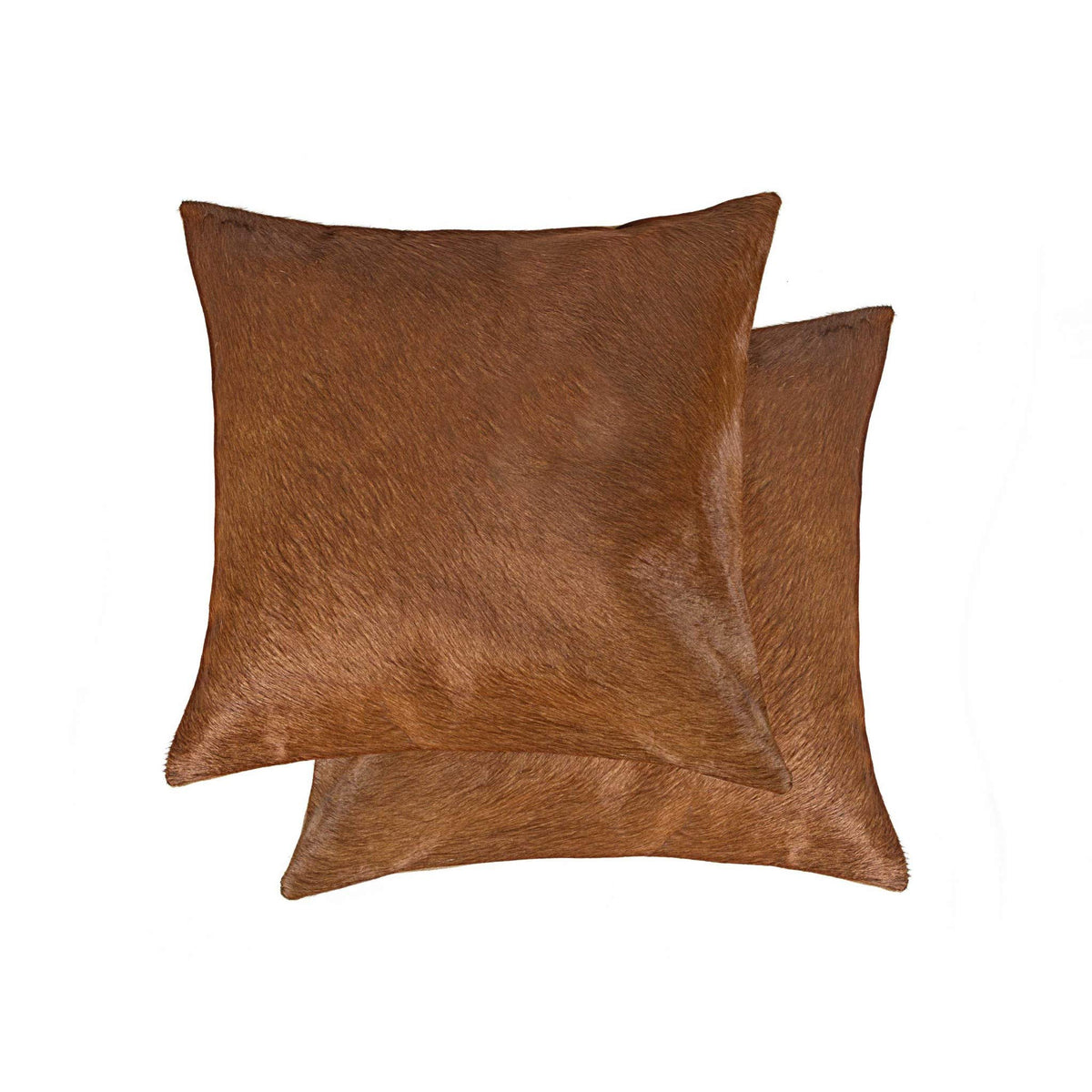 HomeRoots Cowhide, Microsuede, Polyfill 18' x 18' x 5' Brown Cowhide Pillow 2 Pack