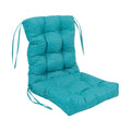 Blazing Needles Indoor/Outdoor Tufted Seat/Back Chair Cushion, 18 x 38, Aqua Blue