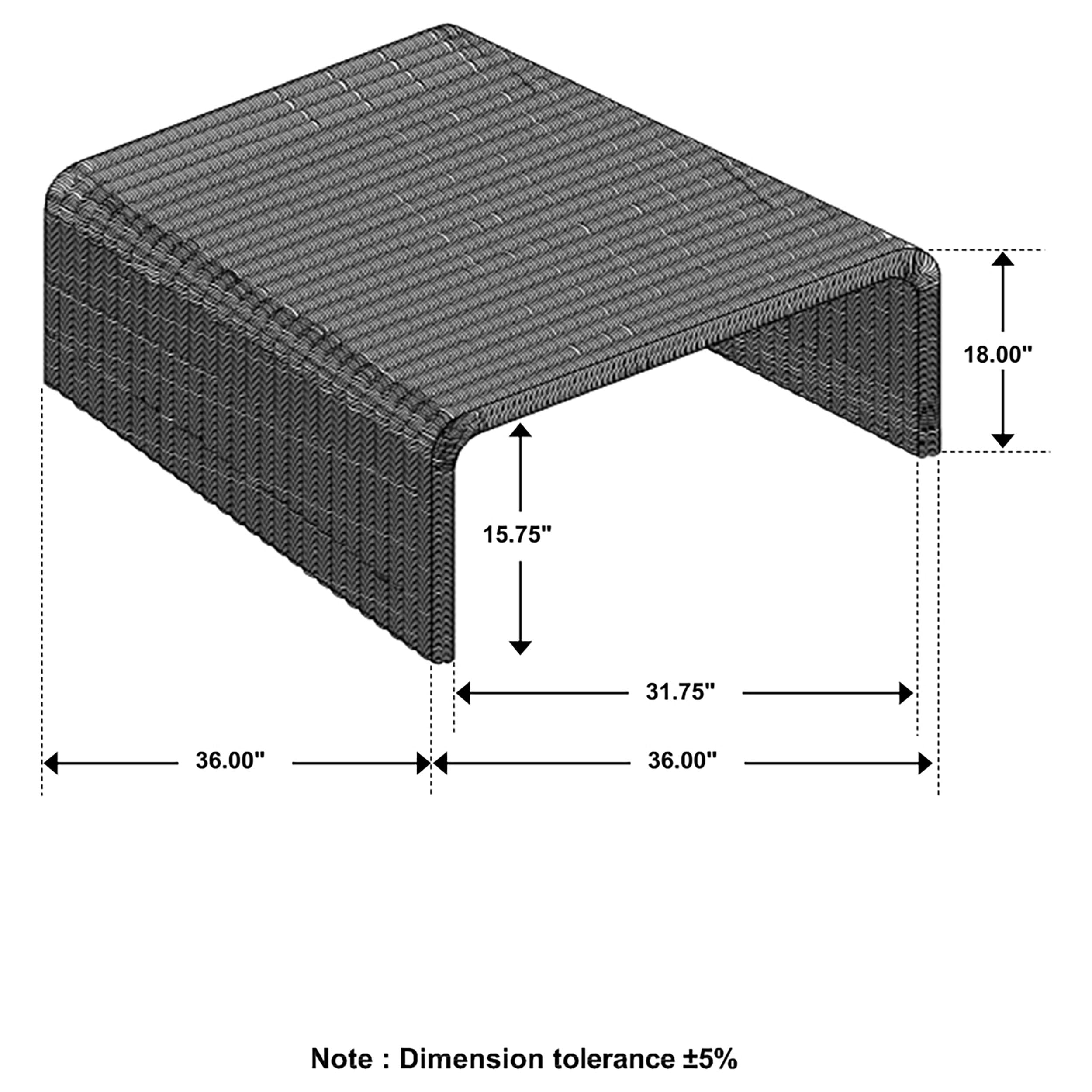 Coaster Home Furnishings Juanita Square Rattan Coffee Table Natural