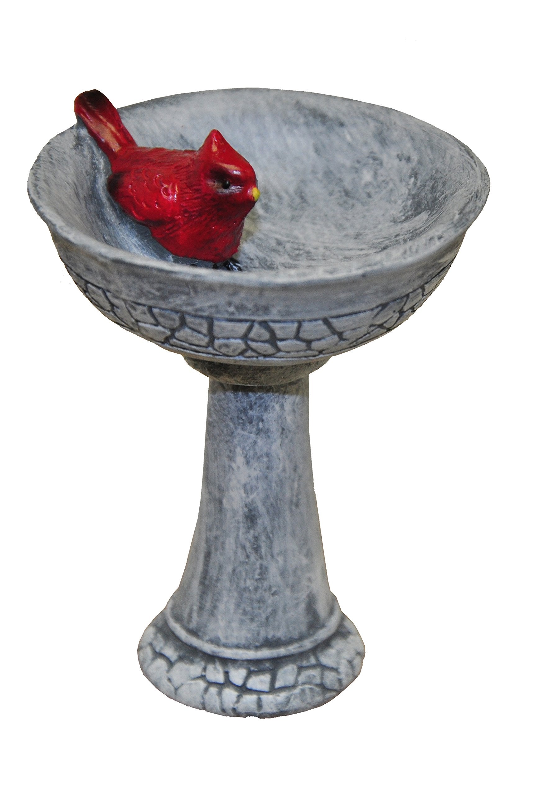 G & F Products Minigardenn 10027 Fairy Garden Polyresin Miniature, Cardinal Birdbath Pick
