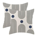 Boho Mid Century Pillow Covers 18X18 Inch Set Of 2, Abstract Simple Blue Sun Arch Decorative Throw Pillowcase Boho Modern Outdoo