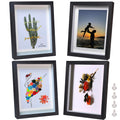 Dohomi 2 Pack Shadow Box Frame 8x10 Shadow Box Display Case Black Picture Frame Glass Surface Internal Depth 0.6 inch for Wall O