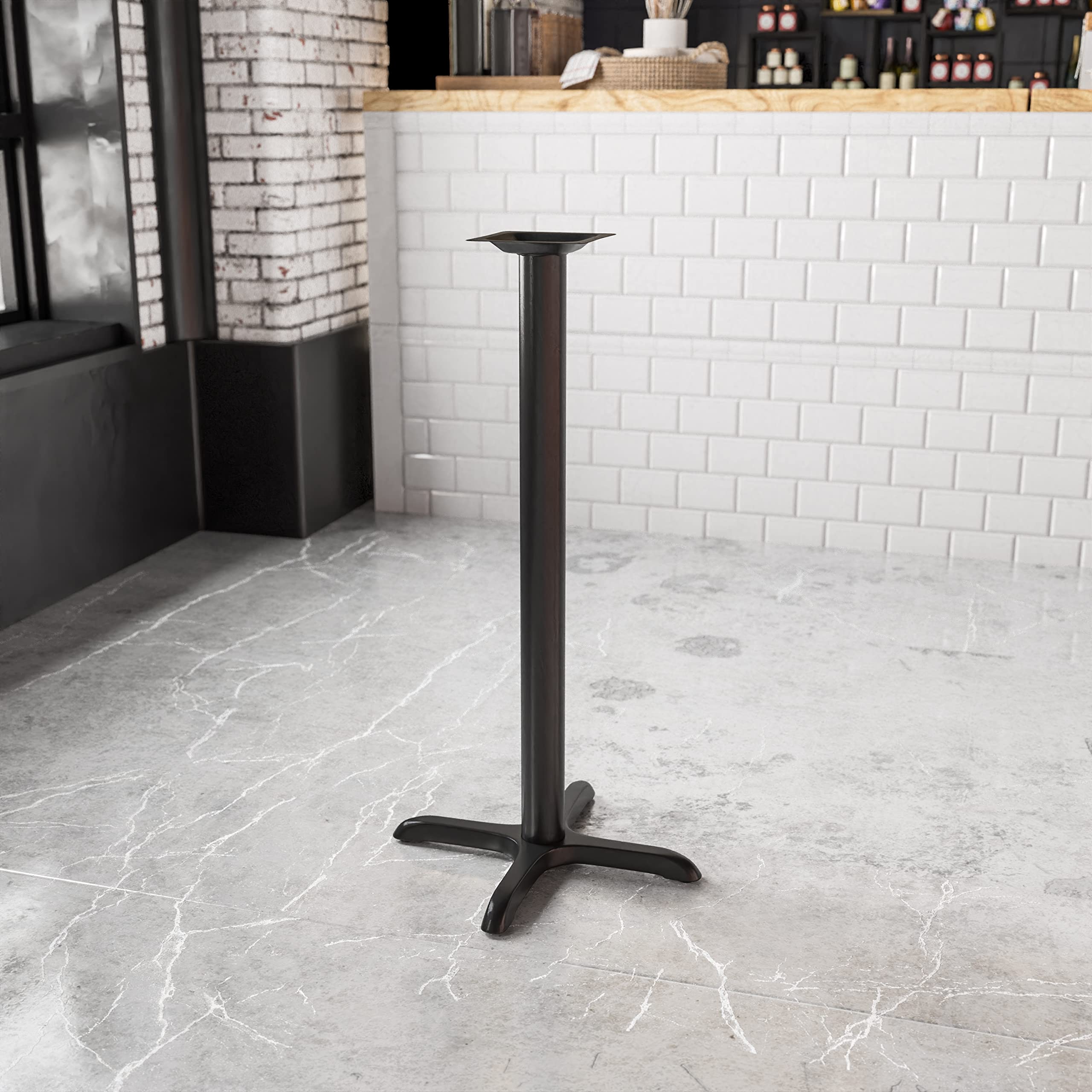 Flash Furniture 22'' X 22'' Restaurant Table X-Base With 3'' Dia. Bar Height Column
