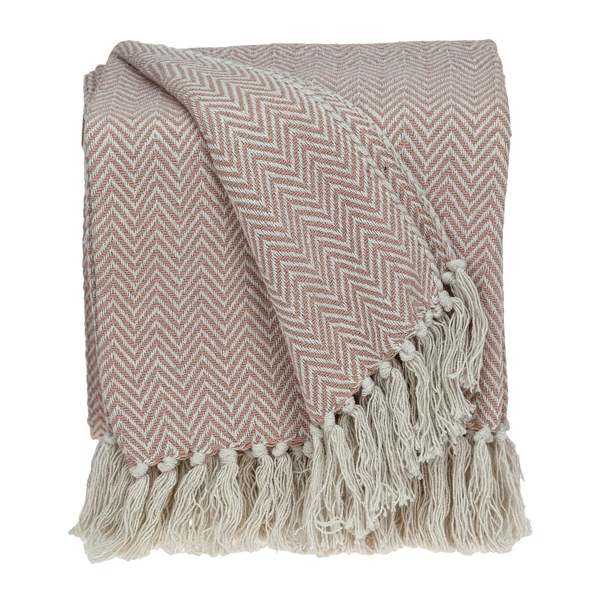 HomeRoots Parkland Collection Isla Transitional Pink 80' x 97' Woven Handloom Throw