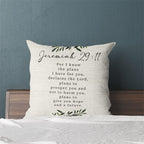 Bible Verse Throw Pillow Cover Cushion Case, Blessing Gift, Scripture Art, Scripture Sayings, Bible Quote, Jeremiah 29:11, Churc