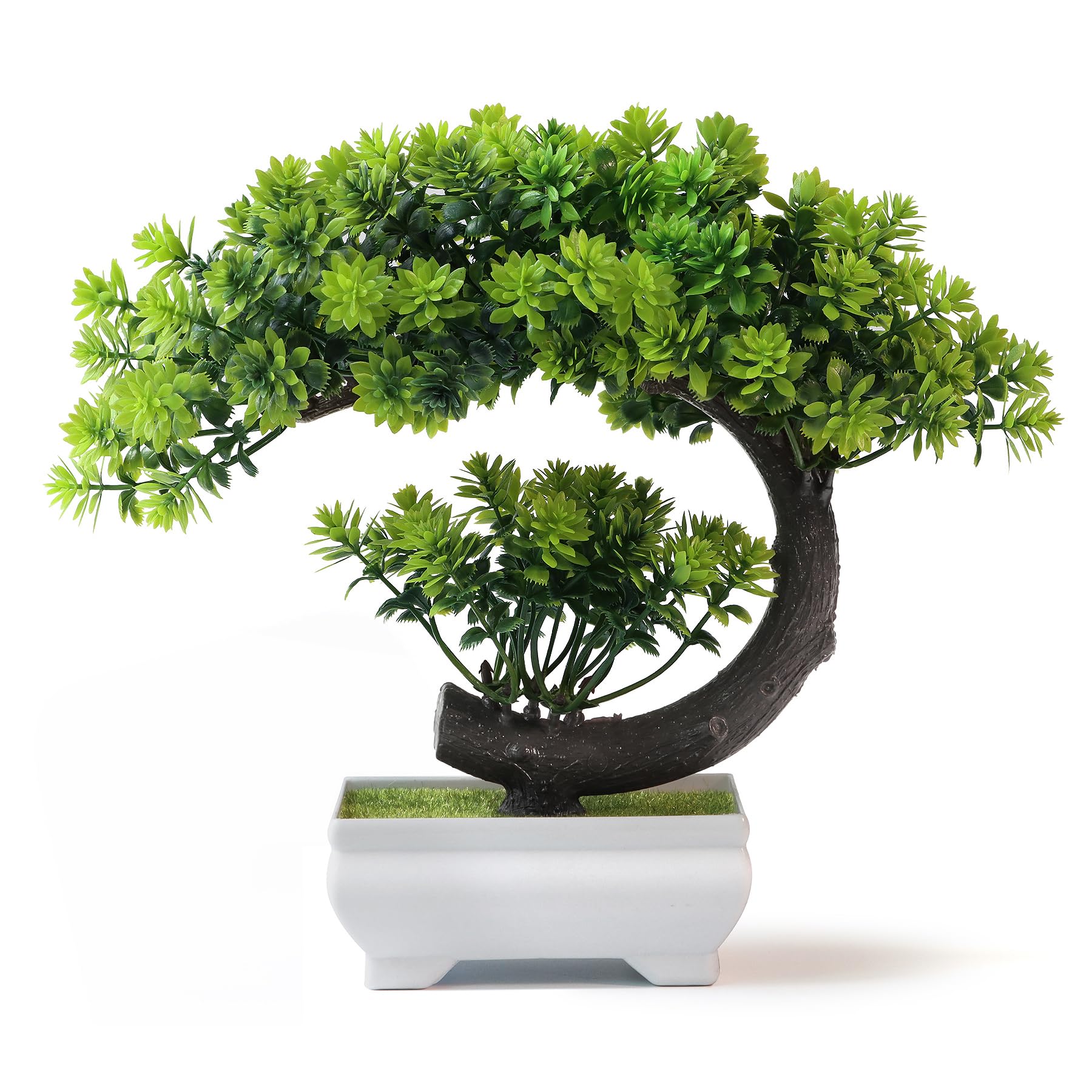 yoerm Small Fake Plants/Plastic Artificial Bonsai Tree for Bookshelf Bathroom Home D  cor, Farmhouse Zen Garden Room Decor, Tall