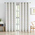 Urban Lotus Full Blackout Curtains With Colorful Metallic Polka Dots Printed Suit For Boys Girls Room Grommet Design Thermal Ins