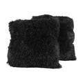 Sweet Home Collection Plush Pillow Faux Fur Soft And Comfy Throw Pillow (2 Pack), Black