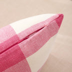 Carrie Home Pink Room Decorations Light Pink Buffalo Plaid Lumbar Pillow Covers 12X20 Set Of 2 Pink Checkered Pillow Covers 12 X