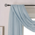 Donren Sheer Scarf Curtain For Bedroom - Window Topper Valance Voile Panel Classic For Sons/Boys/Seniors Room (W52 X L144, 1 Pac