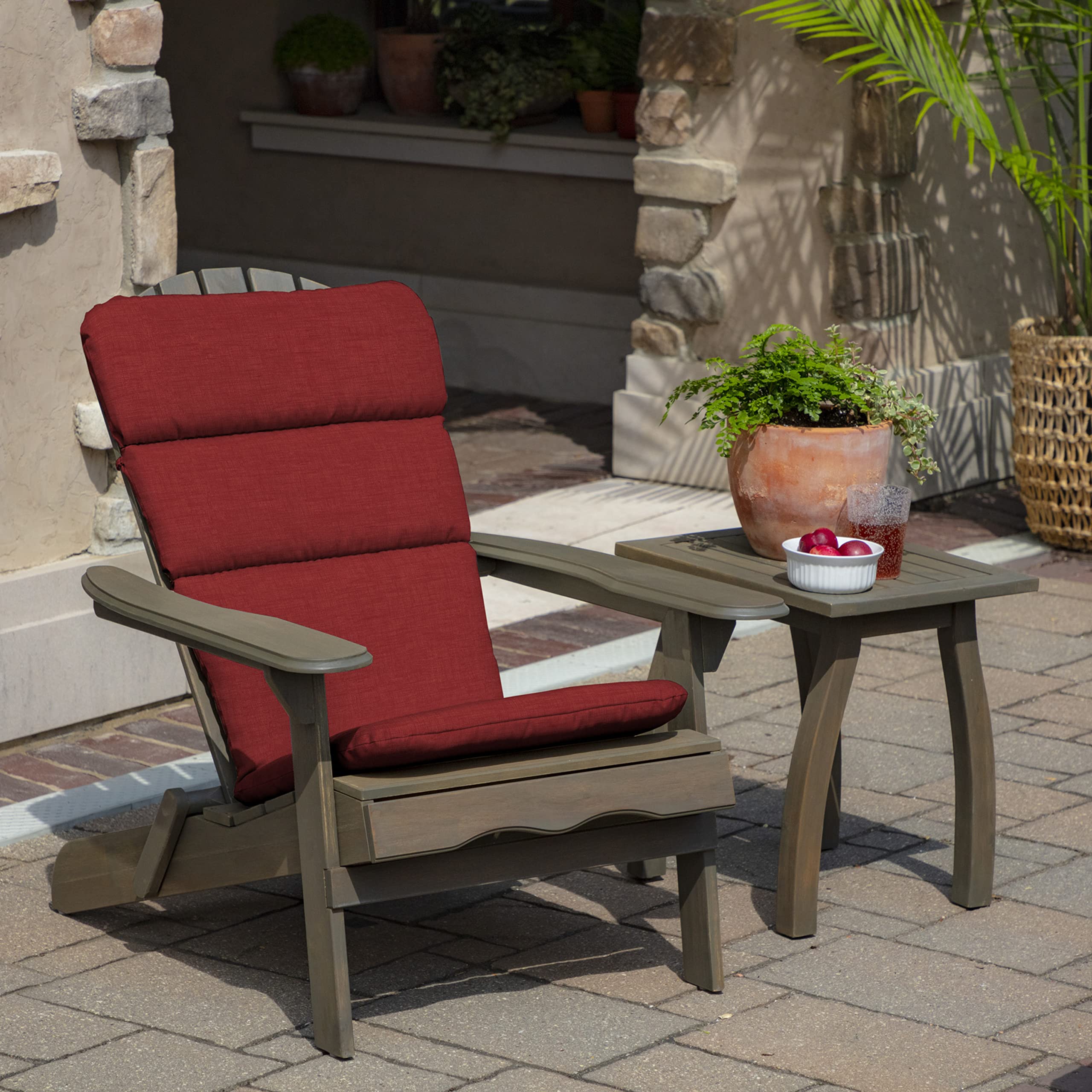 Arden Selections Outdoor Adirondack Or Rocking Chair Cushion, 20 X 17, Rain-Proof, Fade Resistant 17 X 20, Ruby Red Leala