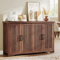 Memobarco Fluted Buffet Cabinet with Storage Accent Sideboard,Modern Credenza with 4 Doors & Adjustable Shelves,Wood Coffee Bar 