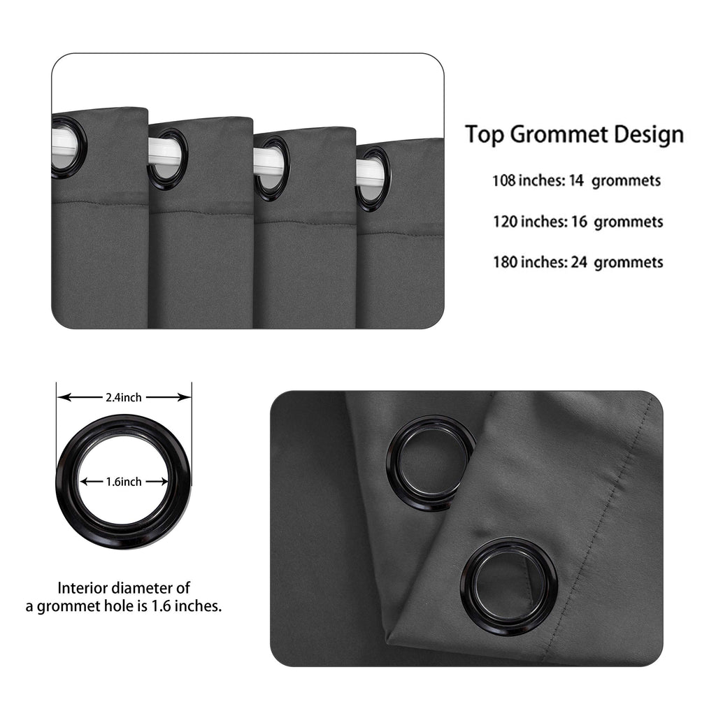 Bonzer Extra Wide Room Divider Curtain Total Privacy Wall Grommet Top Thermal Insulated Blackout Curtains For Slide Window, 96L
