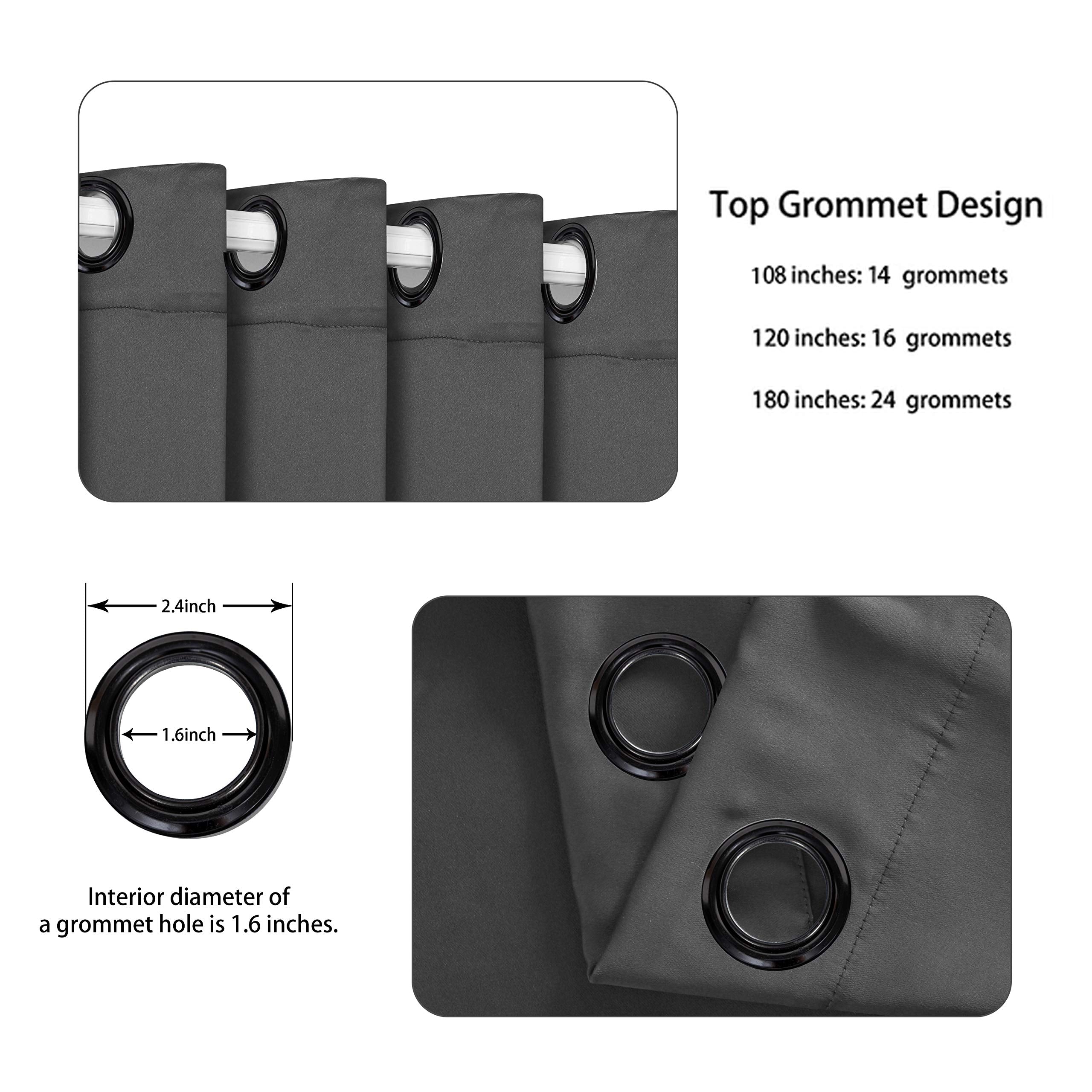Bonzer Extra Wide Room Divider Curtain Total Privacy Wall Grommet Top Thermal Insulated Blackout Curtains For Slide Window, 96L