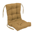 Blazing Needles Indoor/Outdoor Tufted Seat/Back Chair Cushion, 18 x 38, Wheat