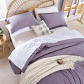 Weigelia King Size Comforter Sets Plain Dusty Purple Bedding Comforters 7 Pieces Grayish Purple Microfiber Comforters Set With S