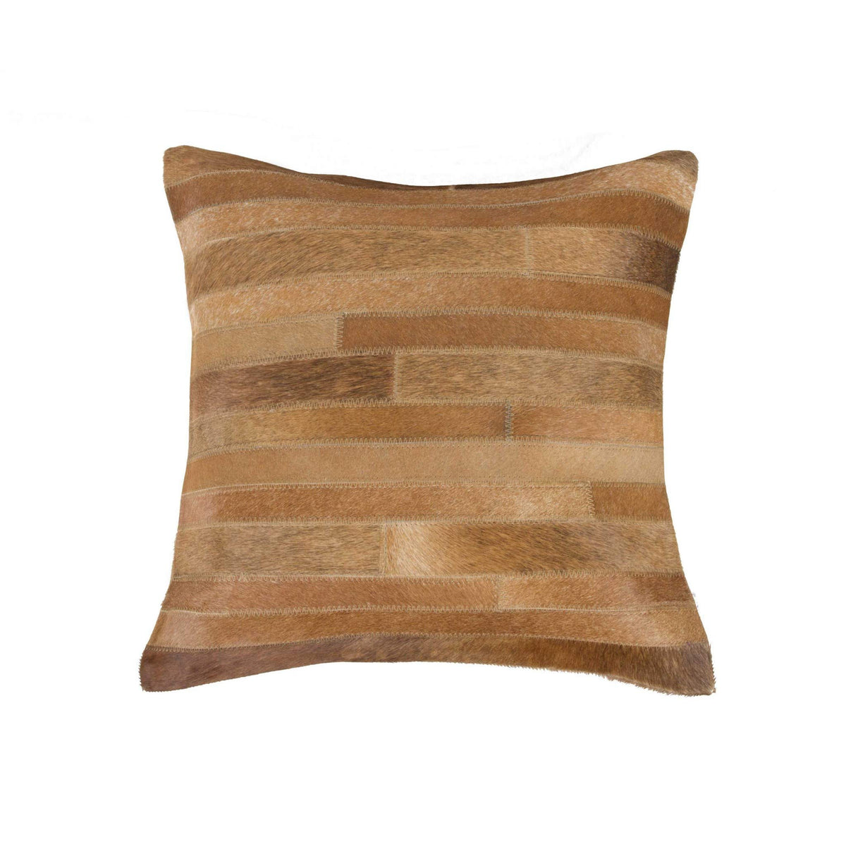 HomeRoots Cowhide, Microsuede, Polyfill 18' x 18' x 5' Brown - Pillow