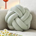 Vbgya Knot Ball Pillow, Round Decorative Throw Pillows Cushion, 8 Inch Sage Green Soft Plush Knotted Pillows Pillow, Modern Home