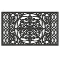 Fiozor Original Rubber Door Mat,Easy Clean,Waterproof Doormats For Patio,Entry,Deck (Black Flower, 30 * 18')