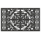 Fiozor Original Rubber Door Mat,Easy Clean,Waterproof Doormats For Patio,Entry,Deck (Black Flower, 30 * 18')