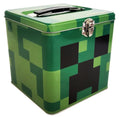 The Tin Box Company Minecraft Stack Store and Carry Tin. Stackable Tin Box with Handle,Green, Storage Box, 5.75 Height, Clasp an