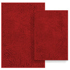 Red Bathroom Rugs Set 2 Piece Ultra Thick Bath Rugs Set Bathroom Mat, Bath Rugs Washable, Soft Chenille Bathroom Rug Set, Bathtu