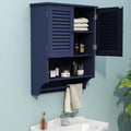 ChooChoo Bathroom Wall Cabinet with Towels Bar, 23.6 L x7.9 W x27.5 H MDF Material Medicine Cabinet, 2 Doors Over The Toilet Spa